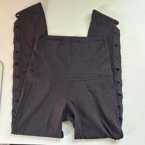 Lululemon High-Rise Black Athletic Shorts with Side Lattice Detail 4